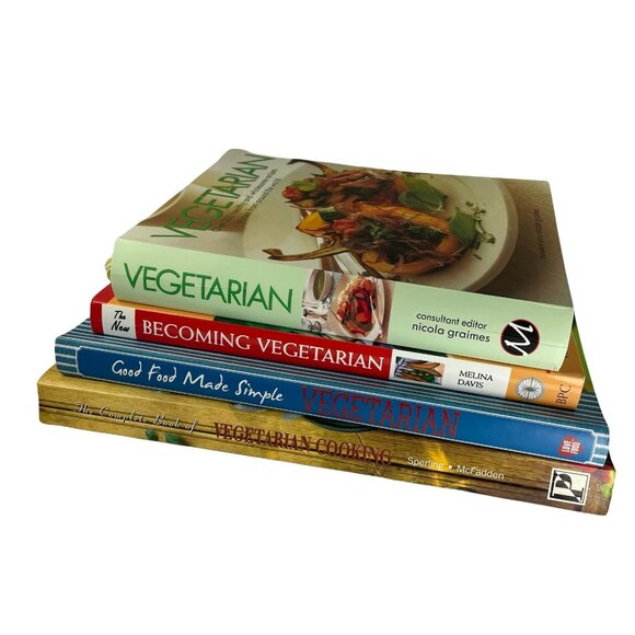 Lot 4 Easy Vegetarian Cook Books Lifestyle Guides How to Eat Healthy u - Picture 1 of 2